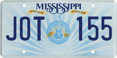 MS license plate JOT155