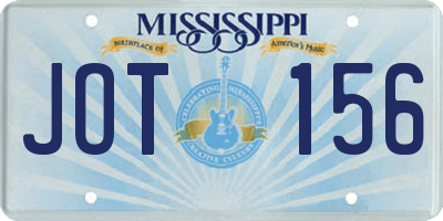 MS license plate JOT156