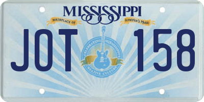 MS license plate JOT158