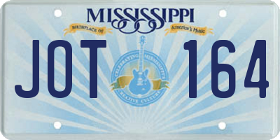 MS license plate JOT164