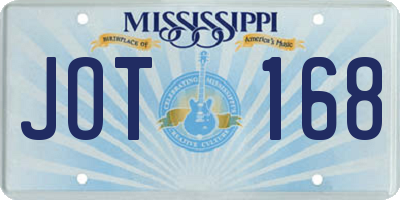 MS license plate JOT168