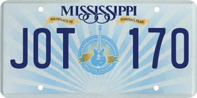 MS license plate JOT170