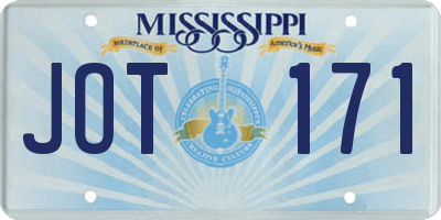 MS license plate JOT171