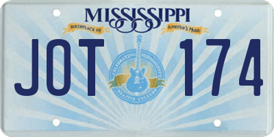 MS license plate JOT174