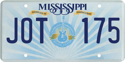 MS license plate JOT175