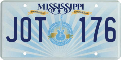 MS license plate JOT176