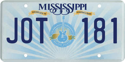 MS license plate JOT181
