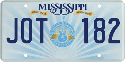 MS license plate JOT182