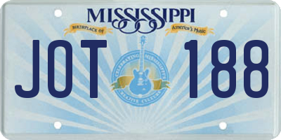 MS license plate JOT188