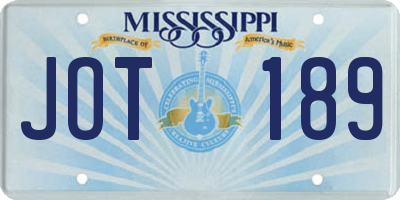 MS license plate JOT189
