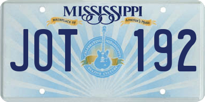 MS license plate JOT192