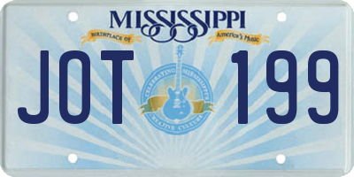 MS license plate JOT199