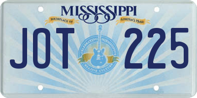 MS license plate JOT225