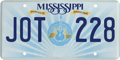 MS license plate JOT228
