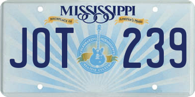 MS license plate JOT239