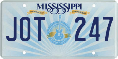 MS license plate JOT247