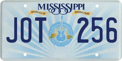 MS license plate JOT256