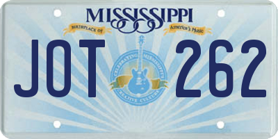 MS license plate JOT262