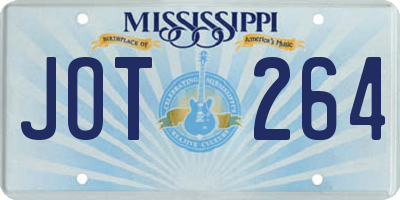 MS license plate JOT264