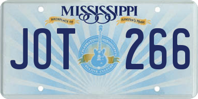 MS license plate JOT266