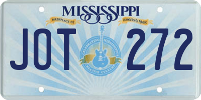 MS license plate JOT272