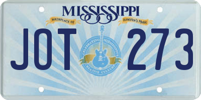 MS license plate JOT273