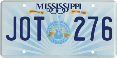 MS license plate JOT276