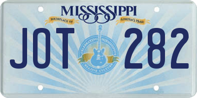 MS license plate JOT282