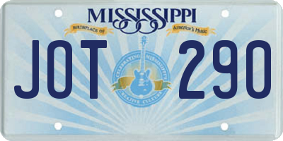 MS license plate JOT290