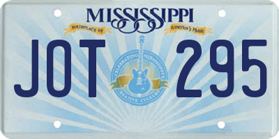 MS license plate JOT295