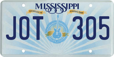 MS license plate JOT305