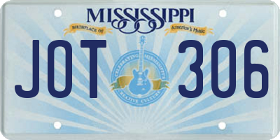 MS license plate JOT306