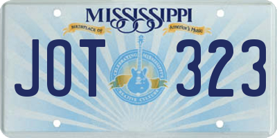 MS license plate JOT323