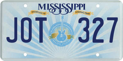MS license plate JOT327