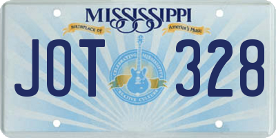 MS license plate JOT328