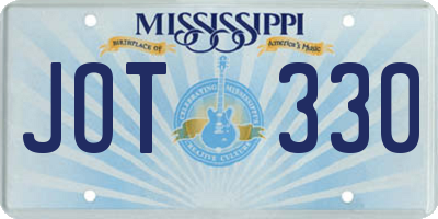 MS license plate JOT330