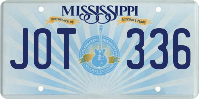 MS license plate JOT336