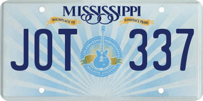 MS license plate JOT337