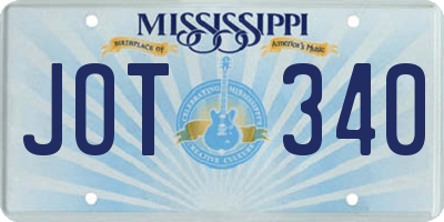 MS license plate JOT340