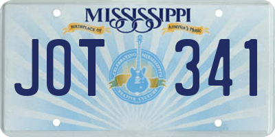 MS license plate JOT341