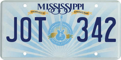 MS license plate JOT342