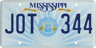 MS license plate JOT344