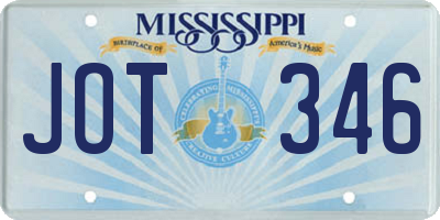 MS license plate JOT346