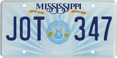MS license plate JOT347