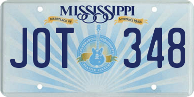 MS license plate JOT348
