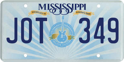 MS license plate JOT349