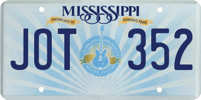 MS license plate JOT352