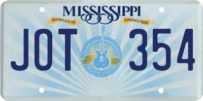 MS license plate JOT354