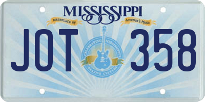 MS license plate JOT358
