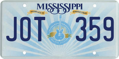 MS license plate JOT359